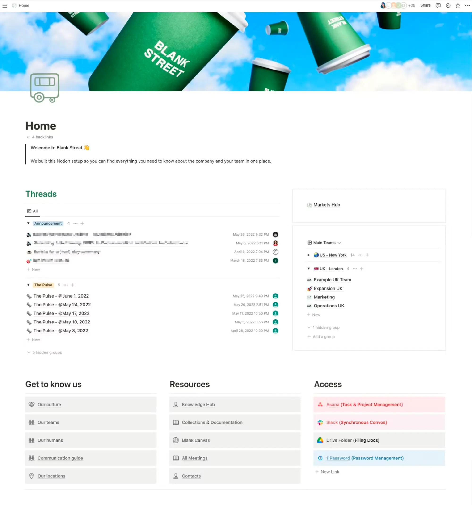 Blank Space's Notion workspace