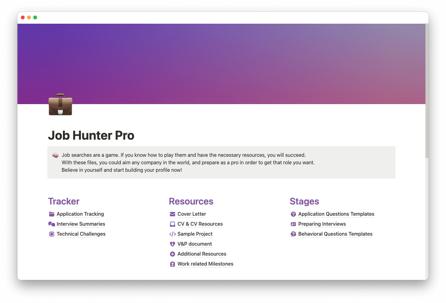 job hunter pro template thumbnail
