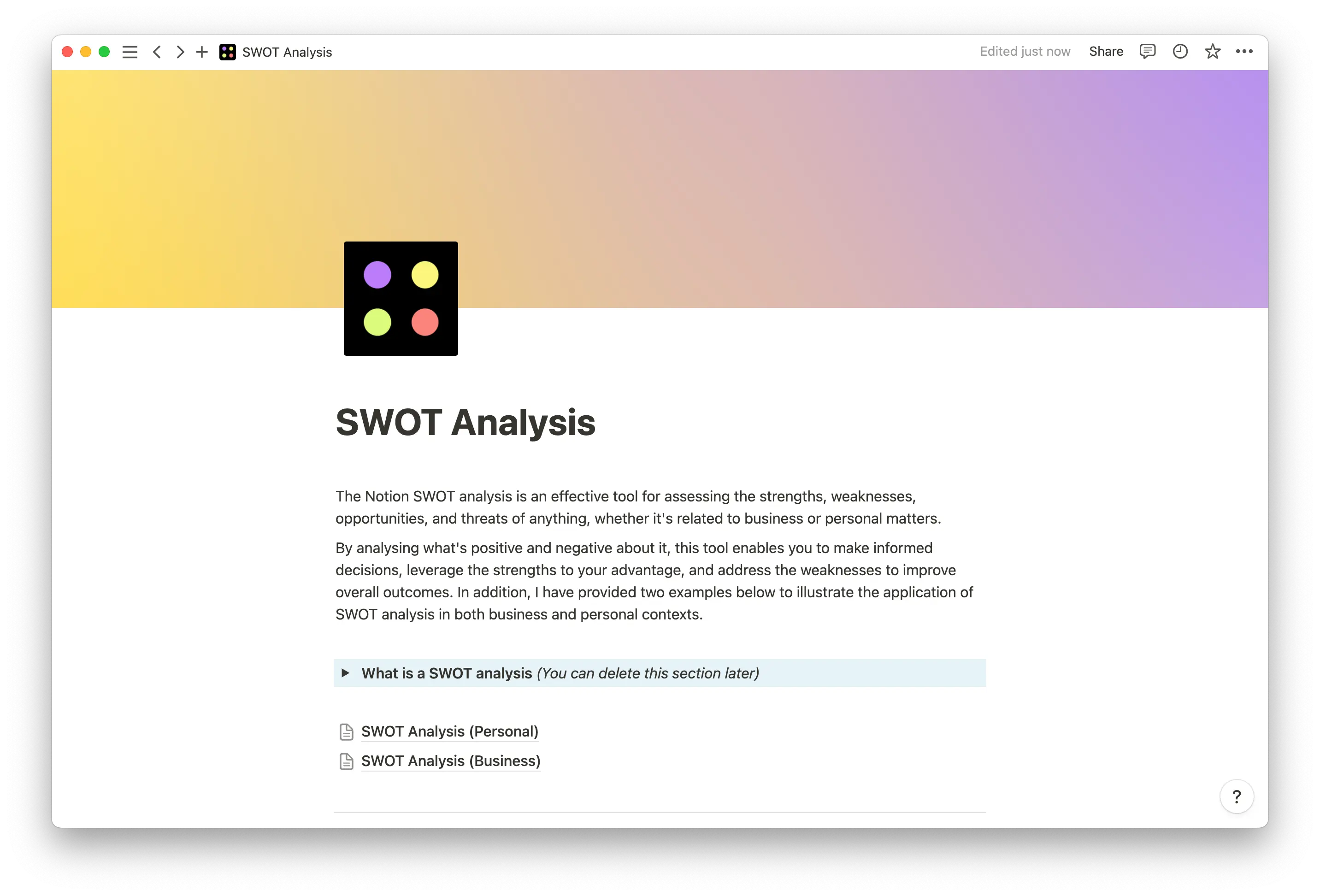 swot analysis templates thumbnail