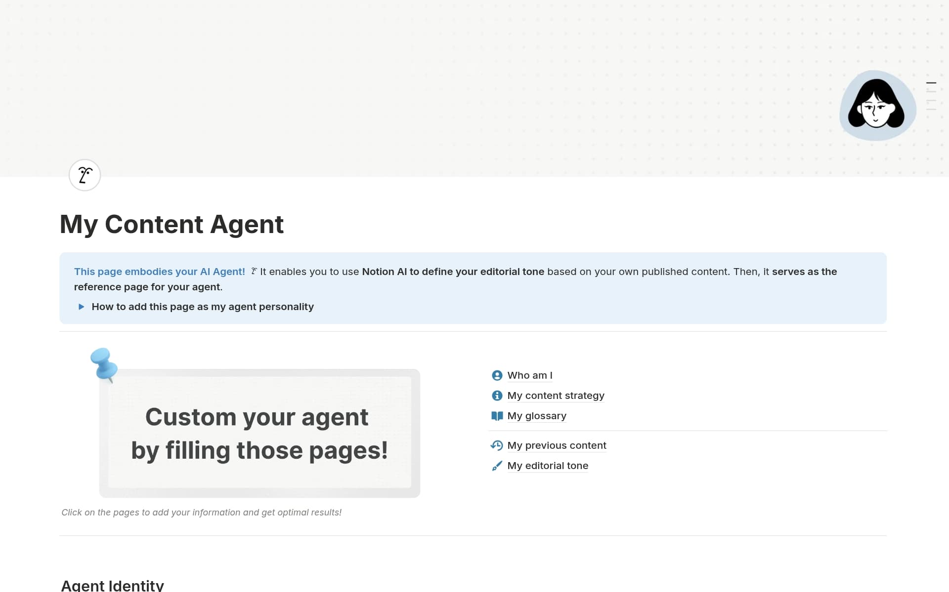 Screenshot of Your agent, your rules collection by Notion