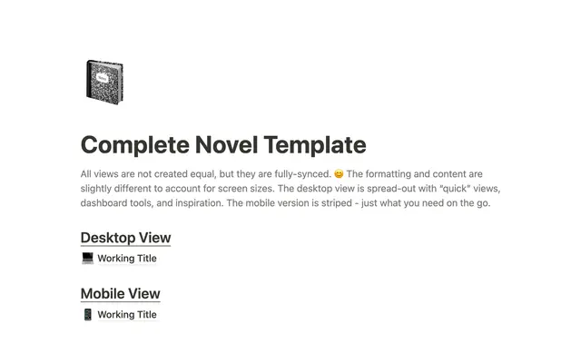 Complete Novel Template