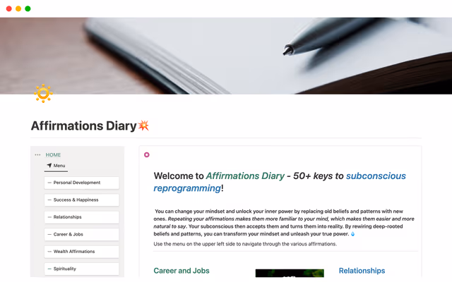 Affirmations Diary